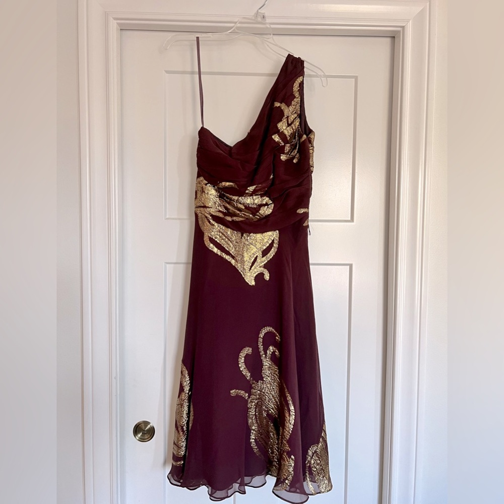 Banana Republic chiffon one shoulder midi dress